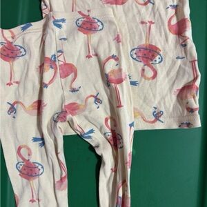 child of mine Pink Flamingo Print Pajama Set with Blue Accents